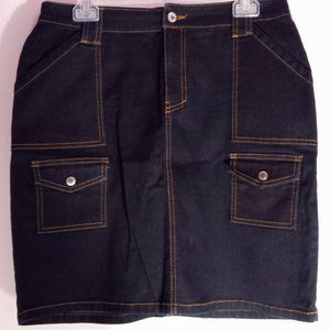 QUICK Q  DENIM BLUE JEANS SPANDEX SKIRT 4 POCKETS women's size 11
